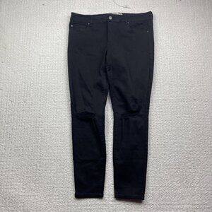 Y2K Garage Denim Black Jeans Juniors Size 13 Distressed Raw Hem Skater Grunge